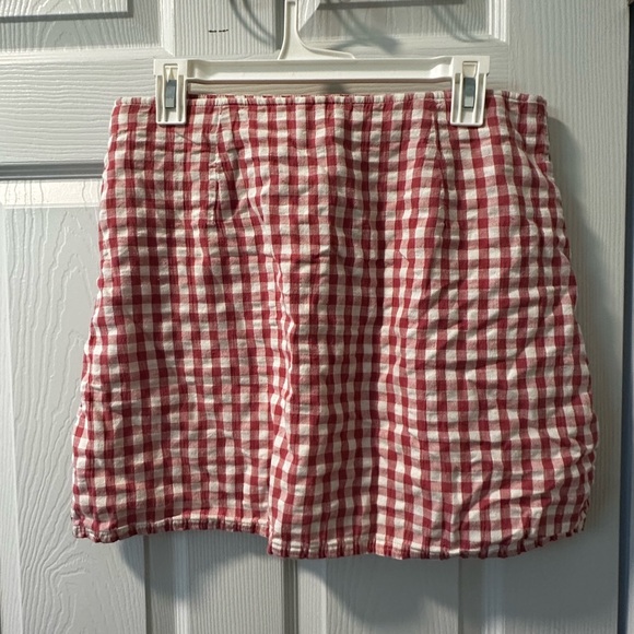 Gingham Lined Mini Skirt - Picture 2 of 4